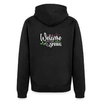 Bienvenue au printemps - Veste à capuche bio Premium Unisexe - noir - Dos - Nico (187cm)