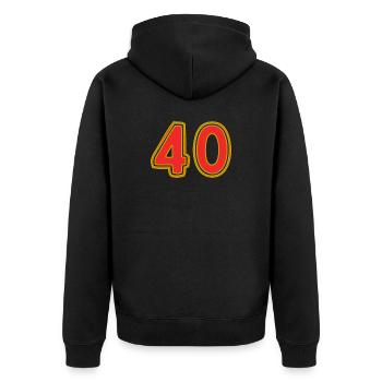 40. 40 ANS. 40e ANNIVERSAIRE. ANNIVERSAIRE 40 ANS. - Veste à capuche bio Premium Unisexe - noir - Dos - Nico (187cm)