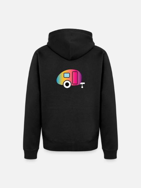 Campingvogn campingvogn campingvogn campingvogn vifte - Premium økologisk unisex-hettejakke - svart