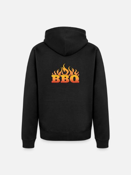 Grillparty Flammendes BBQ Design - Unisex Premium Bio Zip Hoodie - Schwarz
