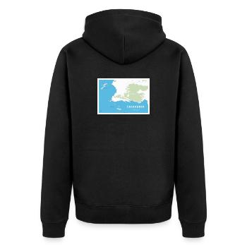 Carte_calanques_design_Marseille_Cassis - Unisex Premium Bio Zip Hoodie - Schwarz - Hinten - Nico (187cm)