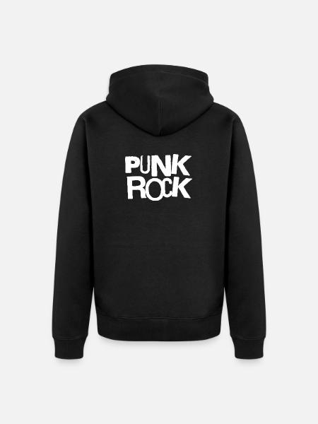 Punk Rock Bold Typography - Unisex Premium Organic Zip Hoodie - black