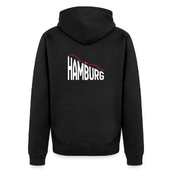 Hambourg - Veste à capuche bio Premium Unisexe - noir - Dos - Nico (187cm)