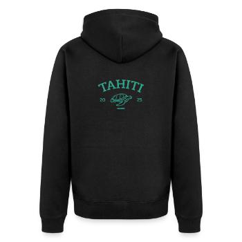 Tahiti - Turtle - French Polynesia - Schildkröte - Unisex Premium Organic Zip Hoodie - black - Back - Nico (187cm)