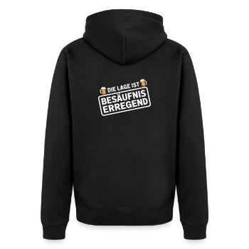 The location is drunken booze party beer - Unisex Premium Organic Zip Hoodie - black - Back - Nico (187cm)