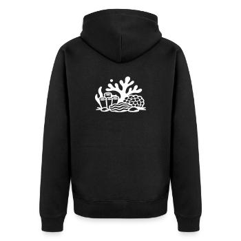 Korallen Korallenriff Ozean - Unisex Premium Bio Zip Hoodie - Schwarz - Hinten - Nico (187cm)
