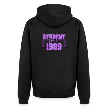 Étudiant 1989 - Veste à capuche bio Premium Unisexe - noir - Dos - Nico (187cm)