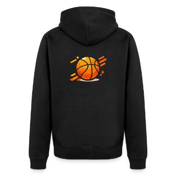 Dynamic Basketball Neon Orange - Unisex Premium Organic Zip Hoodie - black - Back - Nico (187cm)
