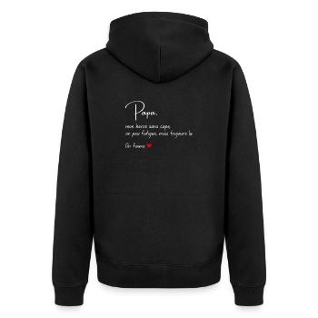 Papa Mon héros Message émouvant enfant - Veste à capuche bio Premium Unisexe - noir - Dos - Nico (187cm)