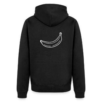 Banana minimal gift minimalist - Unisex Premium Organic Zip Hoodie - black - Back - Nico (187cm)