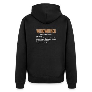 Holzarbeiter Definition Geschenk Handwerker - Unisex Premium Bio Zip Hoodie - Schwarz - Hinten - Nico (187cm)