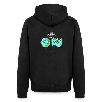 GIS Kartografie Kartograf Geografie Geography - Unisex Premium Bio Zip Hoodie - Schwarz - Hinten - Nico (187cm)