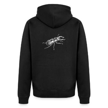 Big Insect Drawing-Design - Unisex Premium Bio Zip Hoodie - Schwarz - Hinten - Nico (187cm)