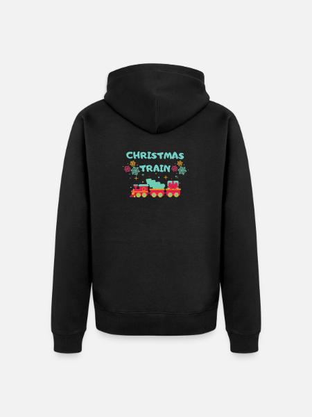 Christmas Train - Unisex Premium Organic Zip Hoodie - black