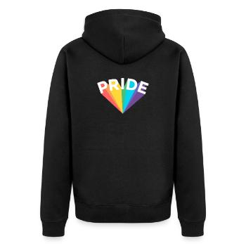 Fierté Colorée - Veste à capuche bio Premium Unisexe - noir - Dos - Nico (187cm)
