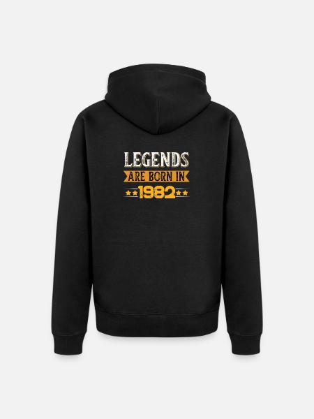 Birthday born in 1982 - Unisex Premium Organic Zip Hoodie - black
