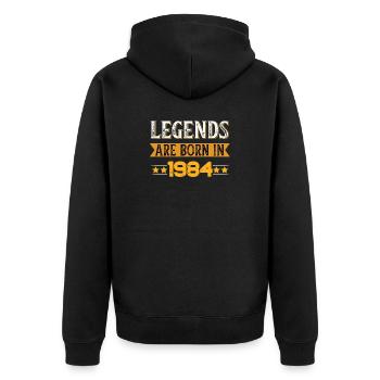 Birthday born in 1984 - Unisex Premium Bio Zip Hoodie - Schwarz - Hinten - Nico (187cm)