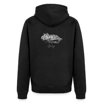 Sydney City - Australie - Veste à capuche bio Premium Unisexe - noir - Dos - Nico (187cm)