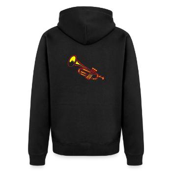 Trompette en laiton design - Veste à capuche bio Premium Unisexe - noir - Dos - Nico (187cm)