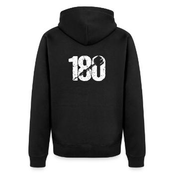DART DARTS 180 ONEHUNDREDANDÉJOUREUR DE FLÉCHETTES RAPIDE - Veste à capuche bio Premium Unisexe - noir - Dos - Nico (187cm)