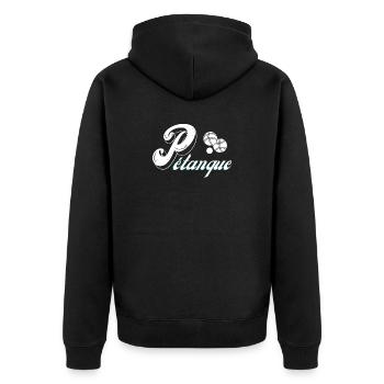 pétanque, fan de pétanque, bouliste - Veste à capuche bio Premium Unisexe - noir - Dos - Nico (187cm)