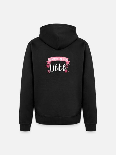 Klettern Eisklettern Wintersport Eis Geschenk - Unisex Premium Bio Zip Hoodie - Schwarz
