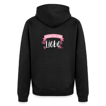 Twirling ist meine Liebe - Baton Sport Geschenk - Unisex Premium Bio Zip Hoodie - Schwarz - Hinten - Nico (187cm)
