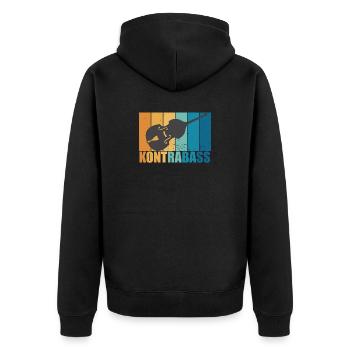 Kontrabass Vintage Instrument Musiker Geschenk - Unisex Premium Bio Zip Hoodie - Schwarz - Hinten - Nico (187cm)