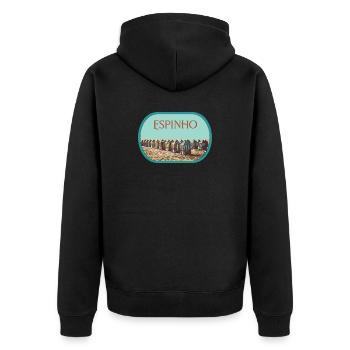 Espinho Beach in Portugal original illustration - Unisex Premium Organic Zip Hoodie - black - Back - Nico (187cm)