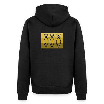 POISSON. POISSON D'AVRIL. VACANCES. ETE. HUMOUR - Veste à capuche bio Premium Unisexe - noir - Dos - Nico (187cm)