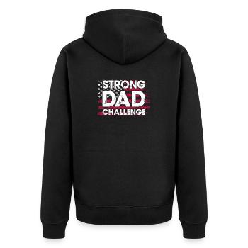 Herausforderung des starken Vaters - Unisex Premium Bio Zip Hoodie - Schwarz - Hinten - Nico (187cm)
