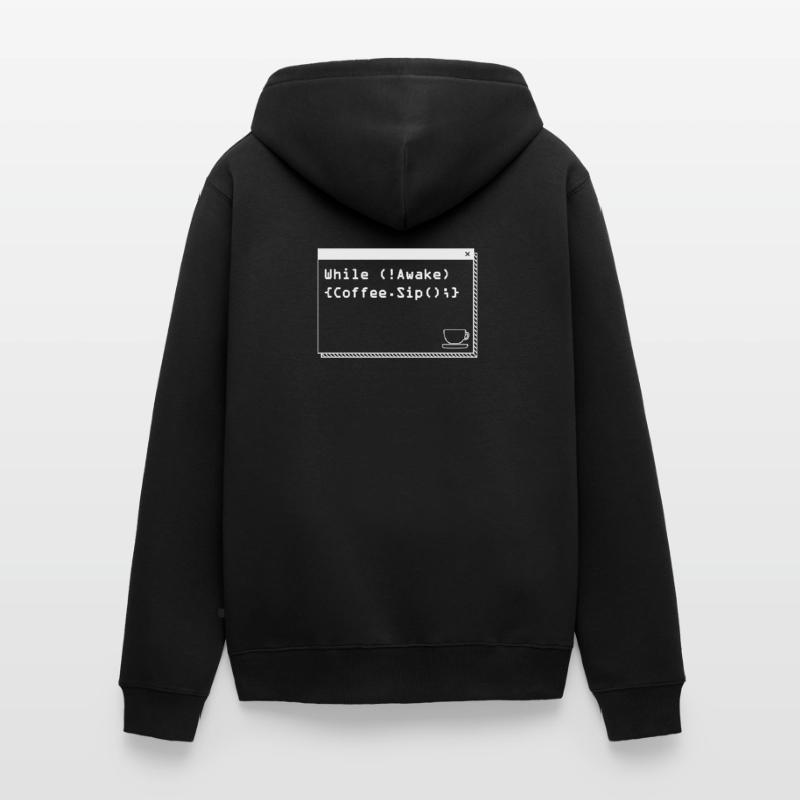 Aus Kaffee Code generieren Programmierer Unisex Premium Bio Zip Hoodie