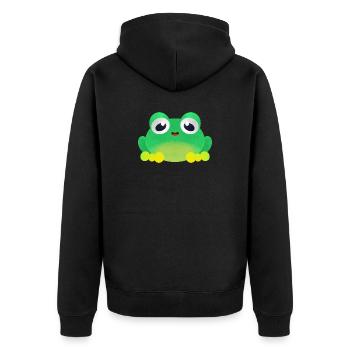 Little Frog - Unisex Premium Organic Zip Hoodie - black - Back - Nico (187cm)