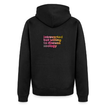 Zoologie - Unisex Premium Bio Zip Hoodie - Schwarz - Hinten - Nico (187cm)