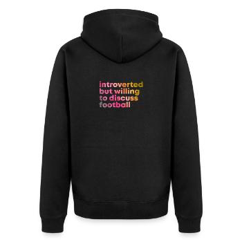 Fußball Fußball Fußball - Unisex Premium Bio Zip Hoodie - Schwarz - Hinten - Nico (187cm)