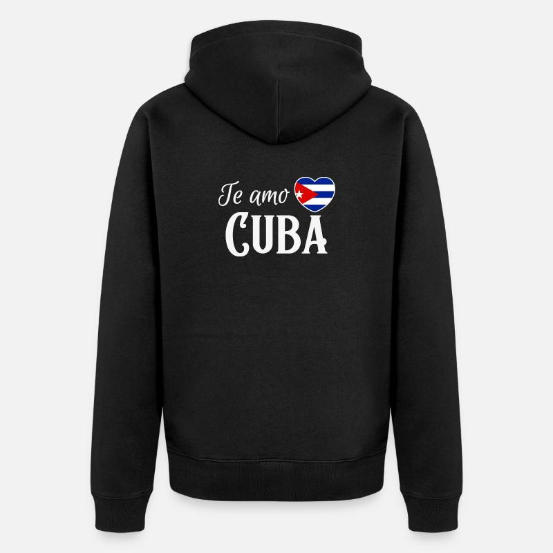 J’adore Cuba, made in Cuba - Veste à capuche bio Premium Unisexe - noir