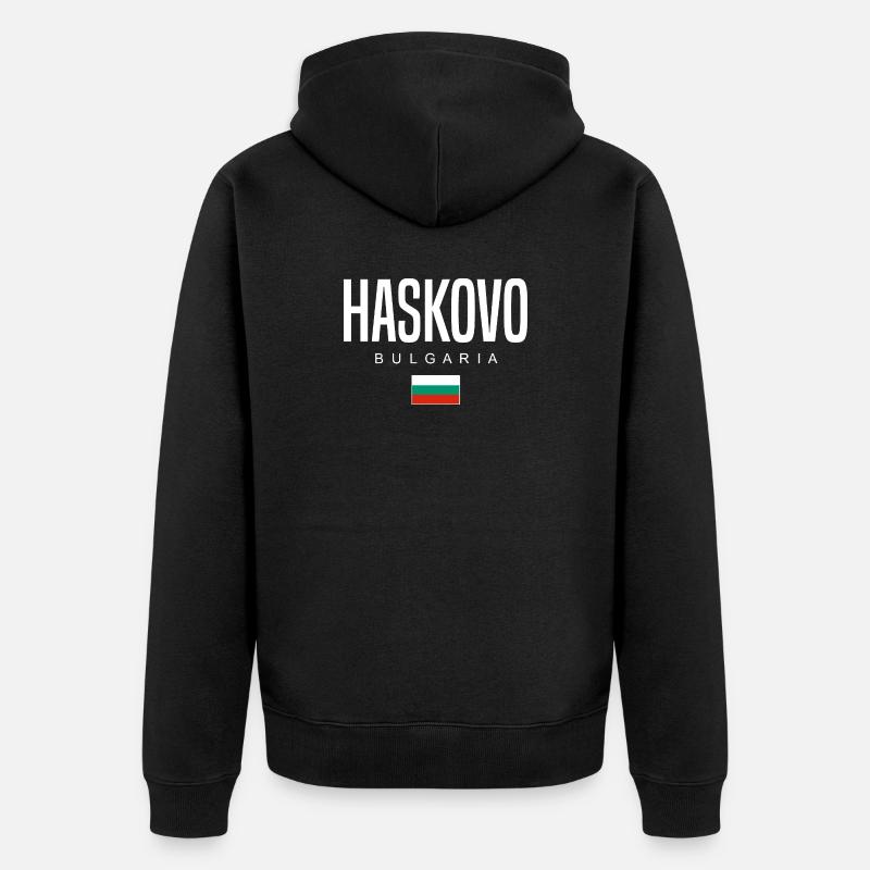 Haskovo Bulgarie - Veste à capuche bio Premium Unisexe - noir