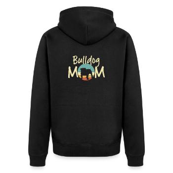 Bulldog Mom - Cadeau rétro amoureux des chiens - Veste à capuche bio Premium Unisexe - noir - Dos - Nico (187cm)