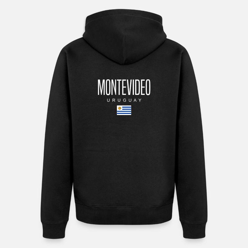 Montevideo Uruguay Uruguayens - Veste à capuche bio Premium Unisexe - noir