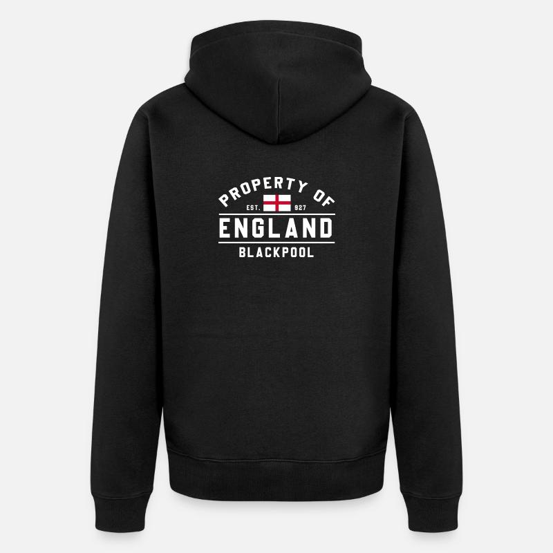 Drapeau de l’Angleterre Blackpool Emblem - Veste à capuche bio Premium Unisexe - noir