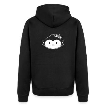 Couronne de singe - Tête de singe mignonne avec couronne - Veste à capuche bio Premium Unisexe - noir - Dos - Nico (187cm)