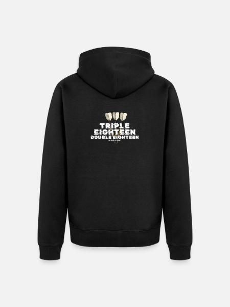 Jahrgang 1990 Darts Checkout - Unisex Premium Bio Zip Hoodie - Schwarz