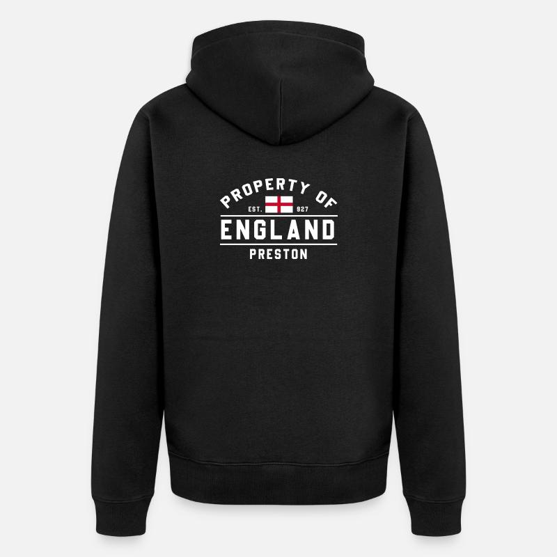 Angleterre Propriété Preston Logo - Veste à capuche bio Premium Unisexe - noir