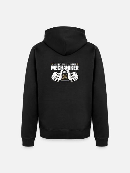 mechanic - Unisex Premium Organic Zip Hoodie - black