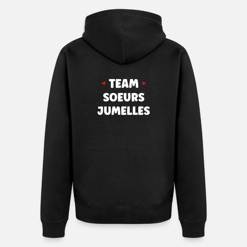 Team Soeurs Jumelées - Veste à capuche bio Premium Unisexe - noir