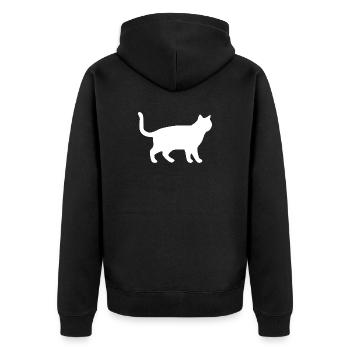 Cadeau Silhouettes de chats chats blancs - Veste à capuche bio Premium Unisexe - noir - Dos - Nico (187cm)