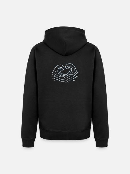 Waves - Sea - Scatola - Unisex Premium Organic Zip Hoodie - black
