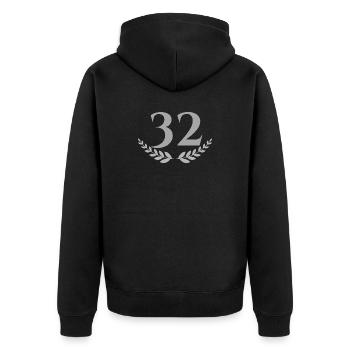 32 - Unisex Premium Organic Zip Hoodie - black - Back - Nico (187cm)
