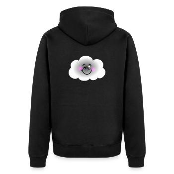 Happy Cloud - Unisex Premium Organic Zip Hoodie - black - Back - Nico (187cm)