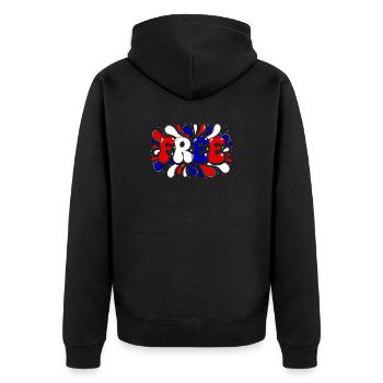Freedom Splash Tricolor Typography - Unisex Premium Organic Zip Hoodie - black - Back - Nico (187cm)